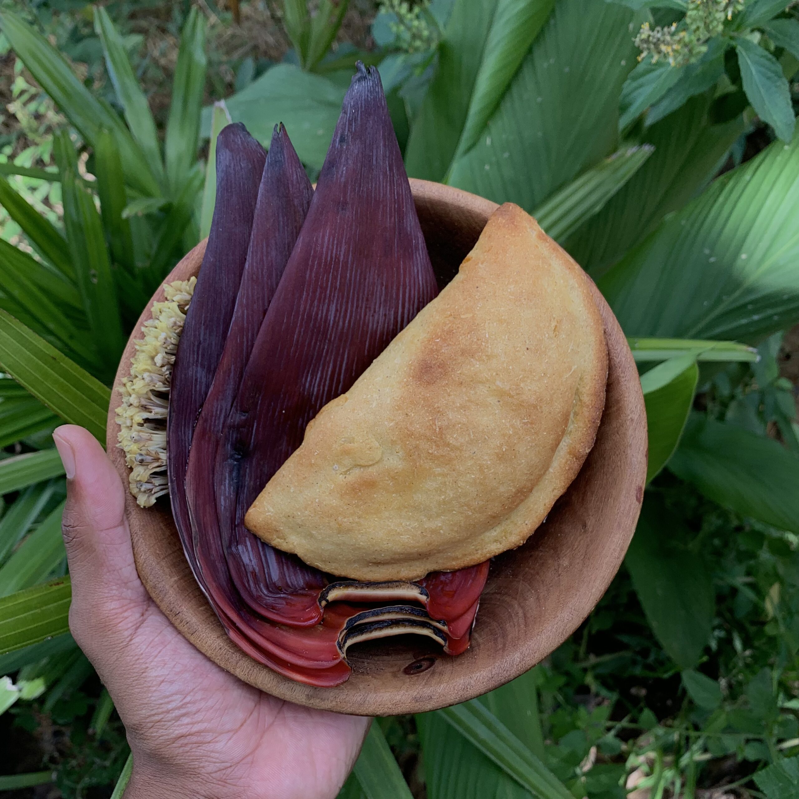 Empanada de  coração de Bananeira! Glúten free!